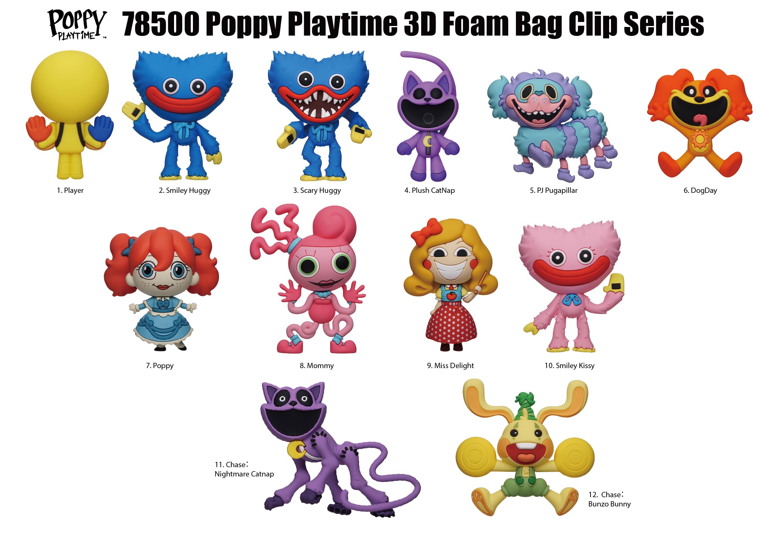 Amazon.co.jp: Poppy Playtime 3Dフォームバッグクリップ、シリーズ1